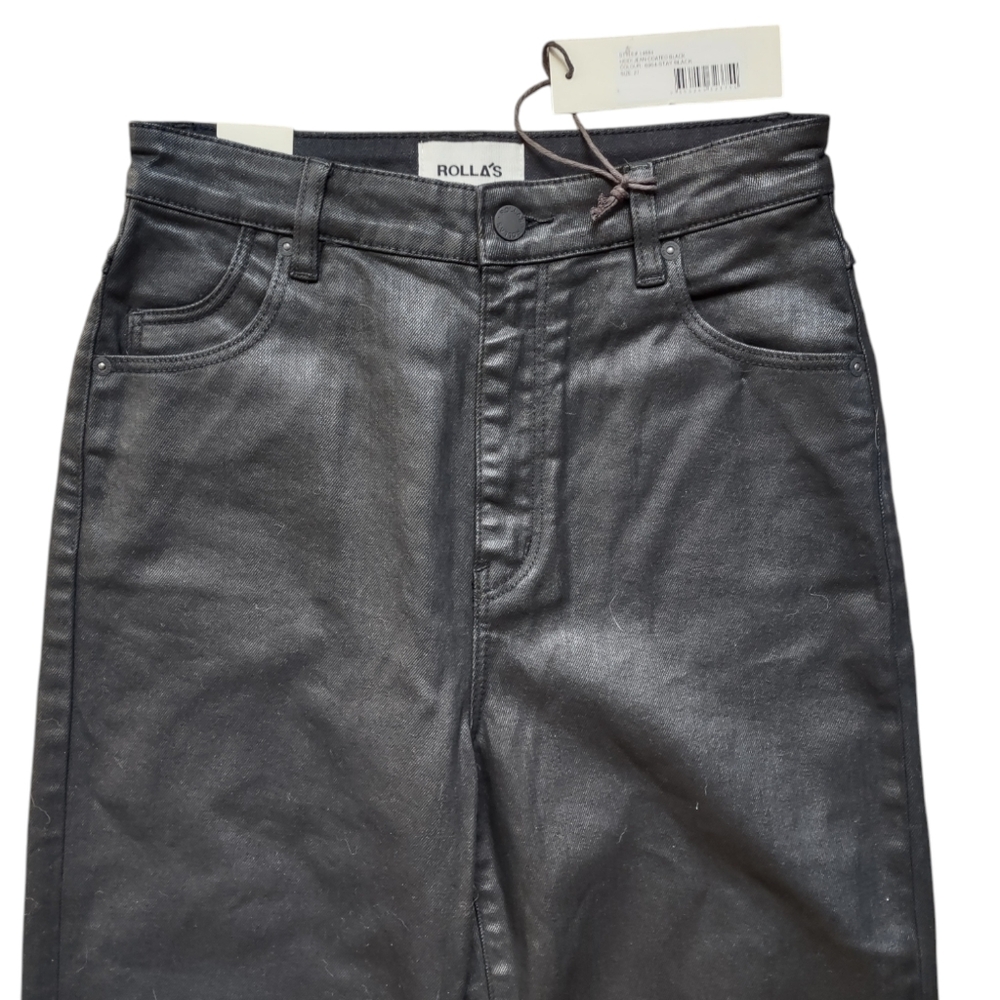 Rolla's Heidi Loose Jeans Coated Black NWT - Picture 6 of 16